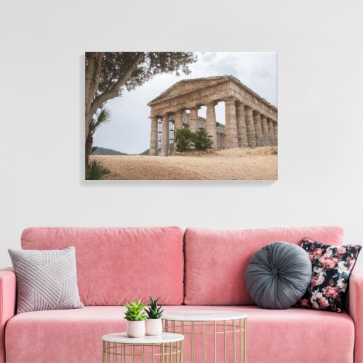 Griekse tempel in Segesta, Sicilië Canvas Afdruk (Insitu (Woonkamer))