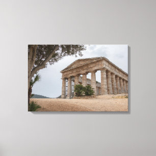 Griekse tempel in Segesta, Sicilië Canvas Afdruk