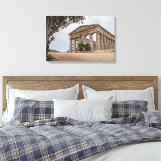 Griekse tempel in Segesta, Sicilië Canvas Afdruk (Insitu (Slaapkamer))