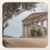 Griekse tempel in Segesta, Sicilië Kartonnen Onderzetters (Voorkant)