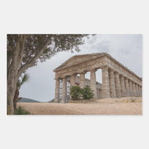 Griekse tempel in Segesta, Sicilië Rechthoekige Sticker