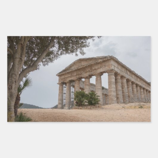 Griekse tempel in Segesta, Sicilië Rechthoekige Sticker (Voorkant)