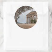 Griekse tempel in Segesta, Sicilië Ronde Sticker (Tas)