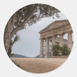 Griekse tempel in Segesta, Sicilië Ronde Sticker