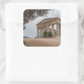 Griekse tempel in Segesta, Sicilië Vierkante Sticker (Tas)