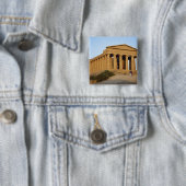 Griekse tempel vierkante button 5,1 cm (In situ)