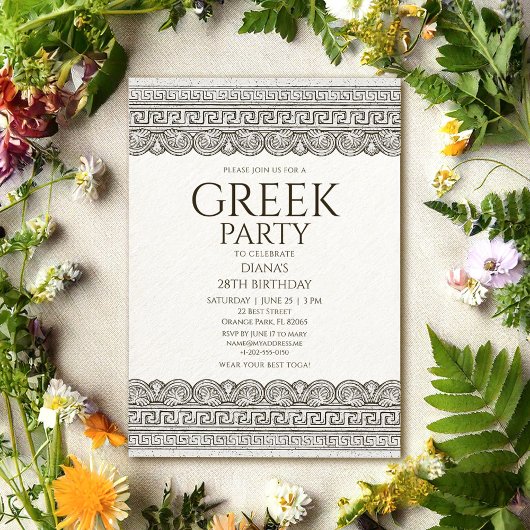 Griekse Toga nodigt uit met stenen elementen Kaart