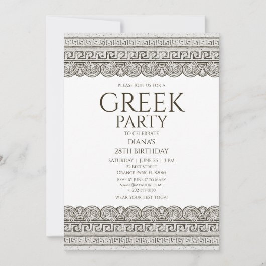 Griekse Toga nodigt uit met stenen elementen Kaart (Voorkant)