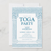 Griekse Toga-partij in het blauw met elegante kolo Kaart (Voorkant)