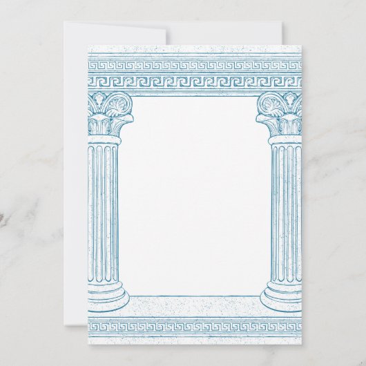 Griekse Toga-partij in het blauw met elegante kolo Kaart (Achterkant)