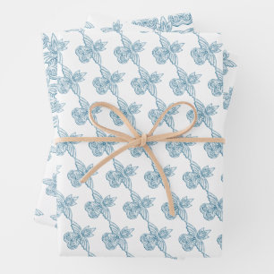 Griekse toga verjaardagsfeest met blauwe element inpakpapier vel