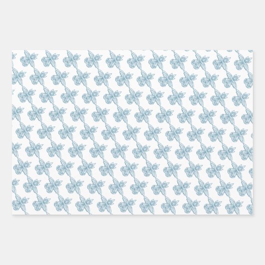 Griekse toga verjaardagsfeest met blauwe elementen inpakpapier vel (Voorkant)