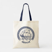 Griekse traditionele scheepvaart in een meander tote bag (Achterkant)