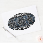 Griekse troep voor zwarte cijfers ovale sticker (Envelop)