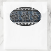 Griekse troep voor zwarte cijfers ovale sticker (Tas)