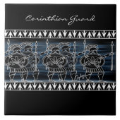 Griekse troep voor zwarte cijfers tegeltje (Voorkant)