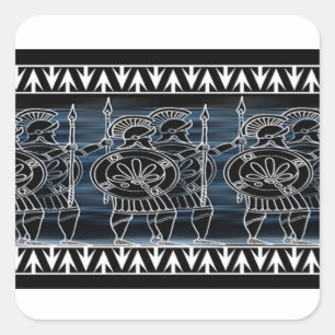 Griekse troep voor zwarte cijfers vierkante sticker