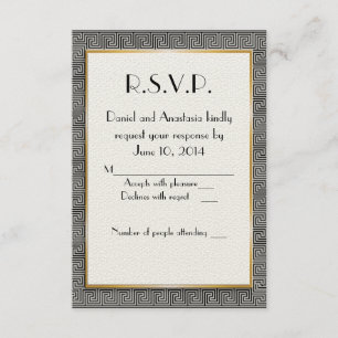 Griekse trouw-RSVP kaart