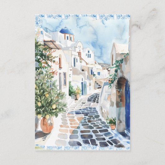 Griekse tuin | Details bruiloft gast Informatiekaartje (Achterkant)