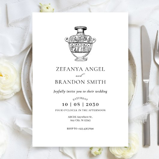 Griekse vaas vintage kunst kaart