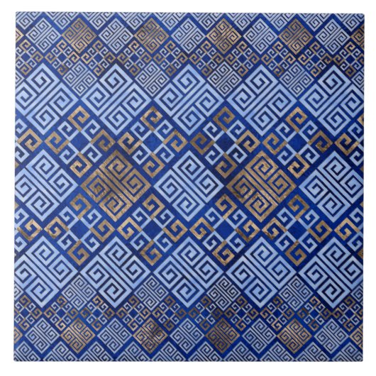 Griekse versiering met Meander Key Tegeltje (Voorkant)