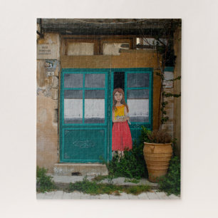 Griekse Village Street Art Jigsaw Puzzel