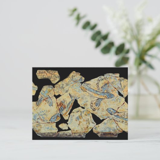 griekse visschilderij fresco art mural resto briefkaart (Staand voorkant)