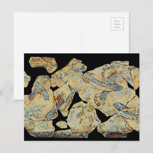 griekse visschilderij fresco art mural resto briefkaart (Voorkant / Achterkant)