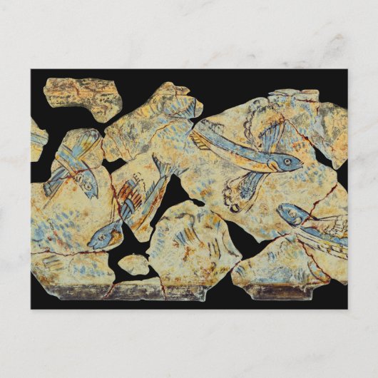griekse visschilderij fresco art mural resto briefkaart (Voorkant)