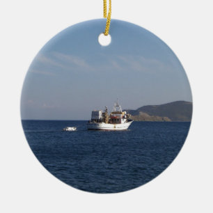 Griekse Vissen Boat Keramisch Ornament