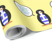 Griekse vlag aan het woord Ms Penguin gepersonalis Cadeaupapier (Rol Hoek)