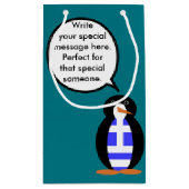 Griekse vlag aan het woord Ms Penguin gepersonalis Klein Cadeauzakje (Achterkant)