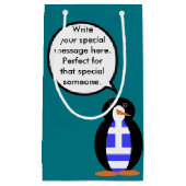 Griekse vlag aan het woord Ms Penguin gepersonalis Klein Cadeauzakje (Voorkant)