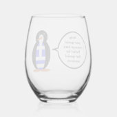 Griekse vlag aan het woord Ms Penguin gepersonalis Wijnglas Zonder Voet (Achterkant)