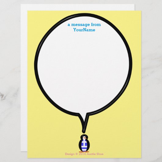 Griekse vlag aan het woord Ms Penguin Stationery (Voorkant / Achterkant)