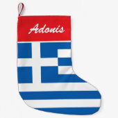 Griekse vlag aangepaste kerstkous kleine kerstsok (Voorkant)