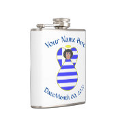 Griekse vlag Angel Black Hair gepersonaliseerd Heupfles (Rechts)