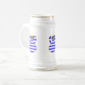 Griekse vlag Black Hair Bierpul (Voorkant links)