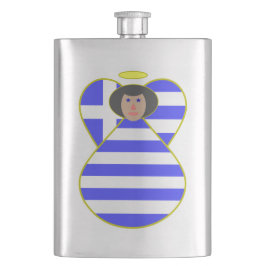 Griekse vlag Black Hair Heupfles