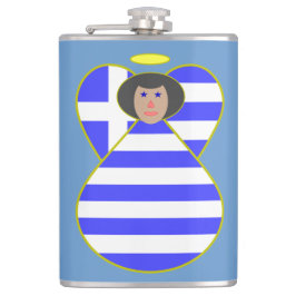 Griekse vlag Black Hair Heupfles