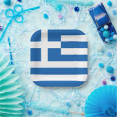 Griekse vlag Blauw Witboek Napkin Papieren Bordje (Feest)