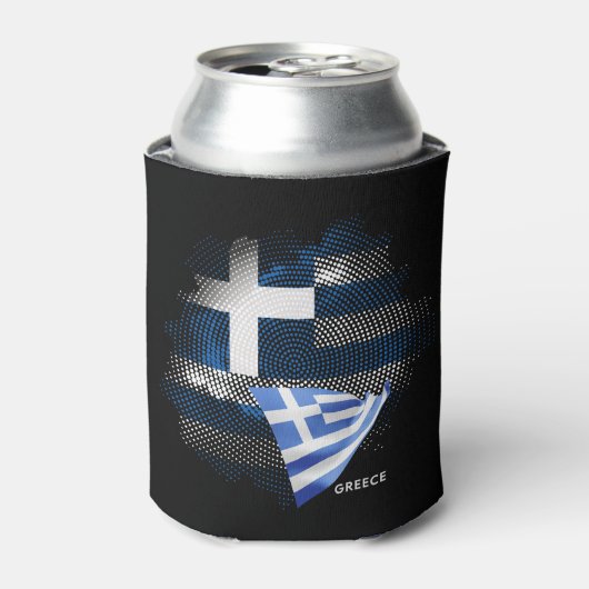 Griekse vlag blikjeskoeler (Blikje Voorkant)
