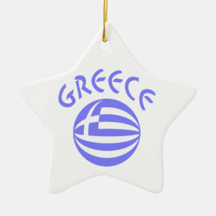 Griekse Vlag Bol Keramisch Ornament