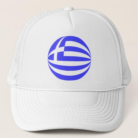 Griekse vlag bolvormig trucker pet (Voorkant)