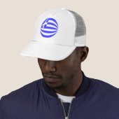Griekse vlag bolvormig trucker pet (In situ)