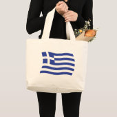 Griekse Vlag Boodschappentas Grote Tote Bag (Voorkant (product))
