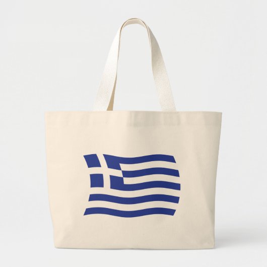 Griekse Vlag Boodschappentas Grote Tote Bag (Voorkant)