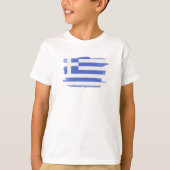 Griekse vlag borstelslag, nationale vlag t-shirt (Voorkant)