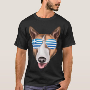 Griekse vlag Bull Terrier Hond Griekenland Pocket T-shirt