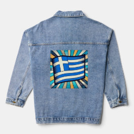 Griekse vlag denim jacket